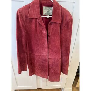 Vintage St. John’s Bay Washable Suede Jacket Red Maroon Burgundy